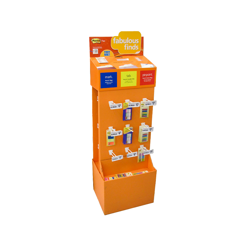 Tre sidede Pantone Color Printing Peg Sidekick Display til skoleartikler